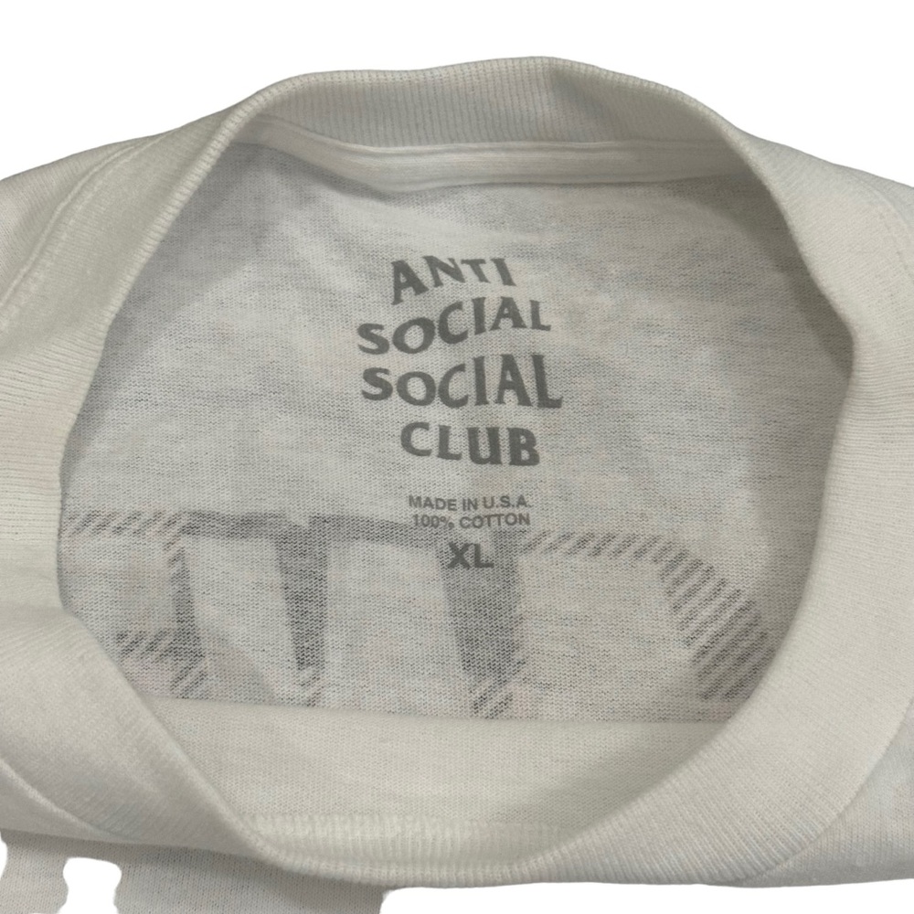 Anti Social Social Club T-shirt Mens Size XL White Short Sleeve Pink Plaid - Picture 3 of 9